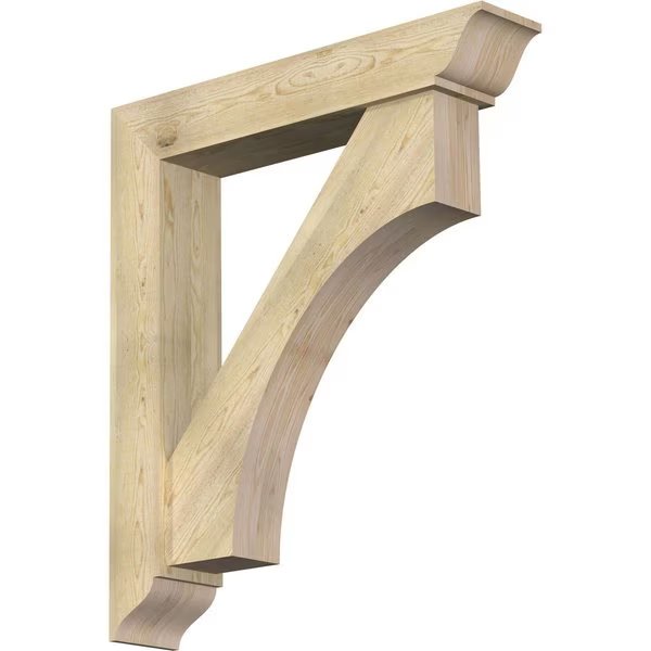 Westlake Traditional Rough Sawn Bracket w/ Offset Brace, Douglas Fir, 8